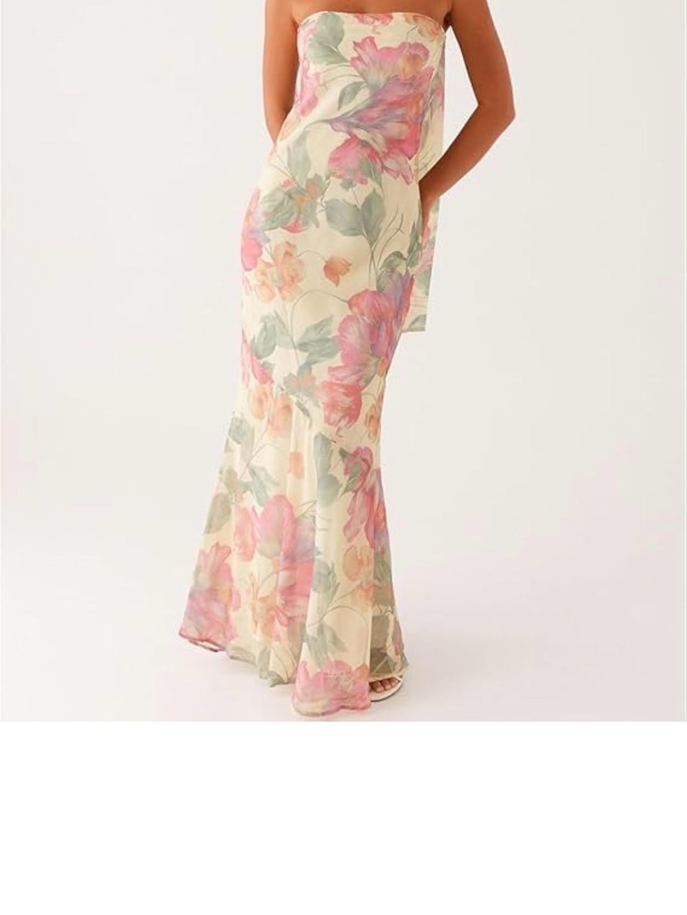 Strapless Floral Maxi Dress